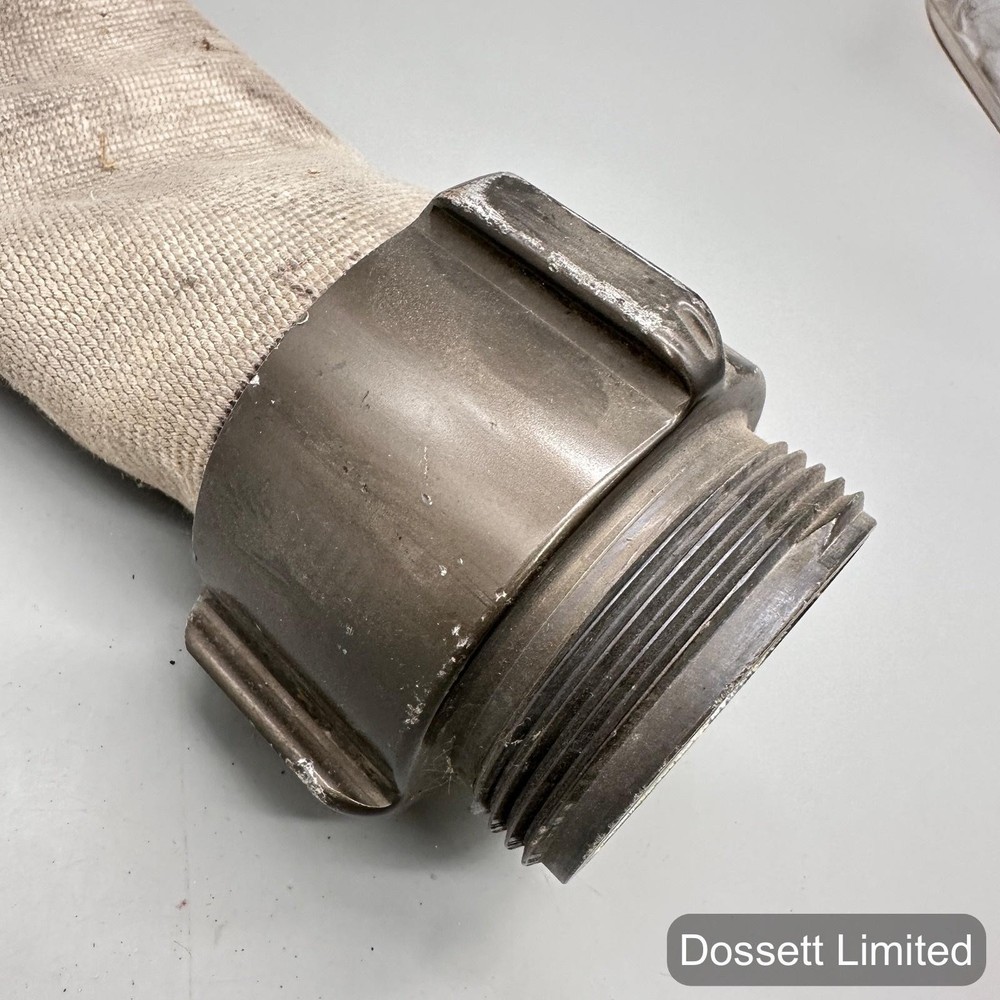 2-1/2" Fire Hose With 2-1/2" Threaded Coupling Industrial Brass Fitting Used