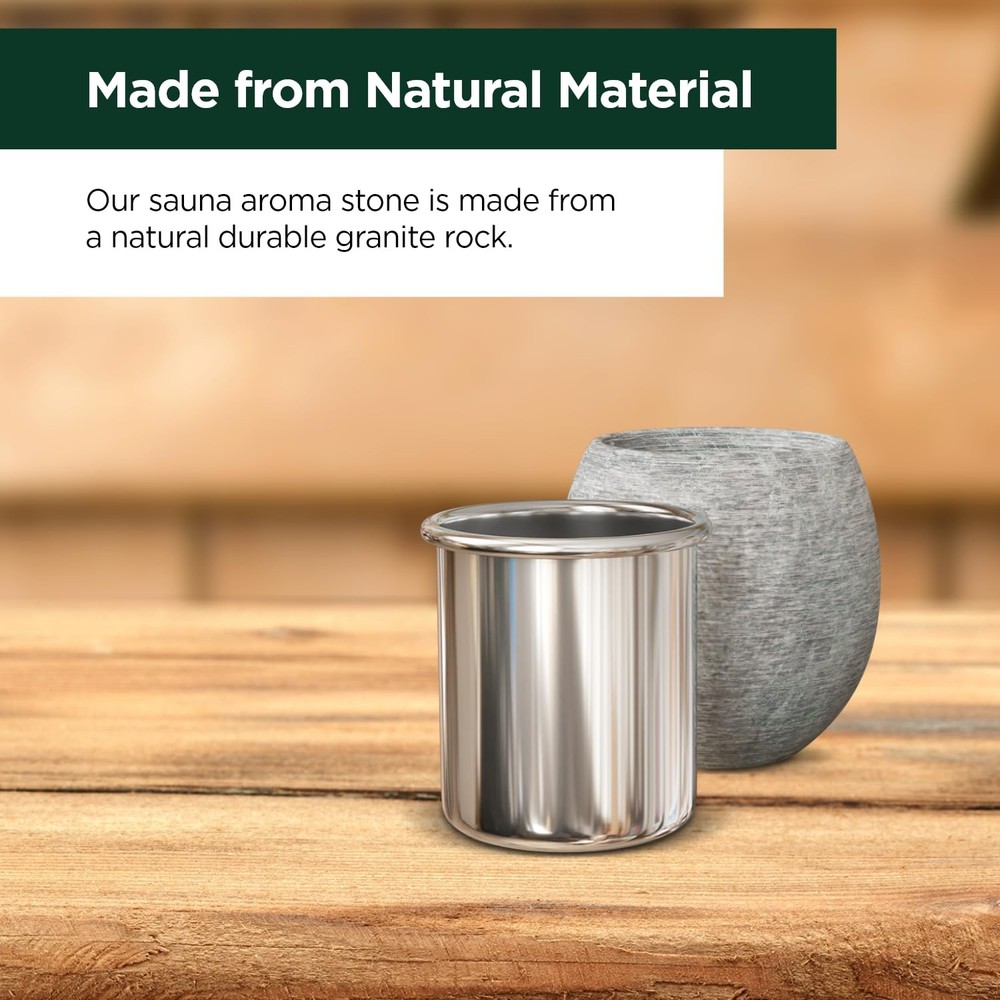 - Sauna Aromatherapy Stone Cup - Essential Oil Diffuser - Natural Rock with S...