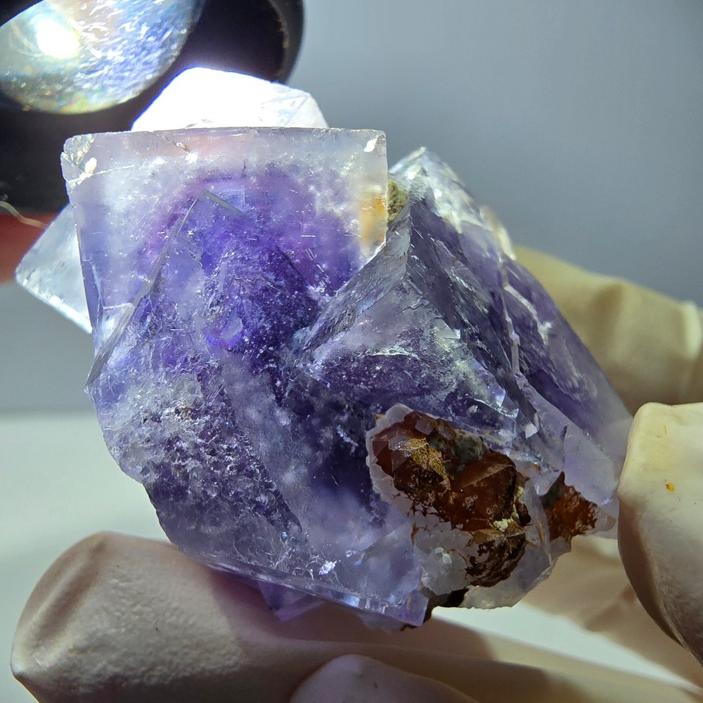 Phantom Fluorite Cube Specimen, purple white Okorusu, Namibia 45*37*26mm