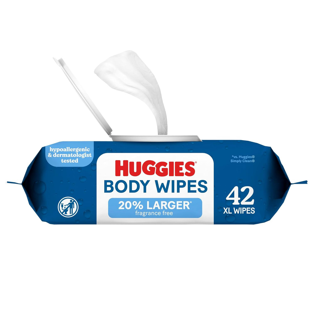 Extra Large Unscented Wipes, 1 Flip-Top Pack, 42 Count
