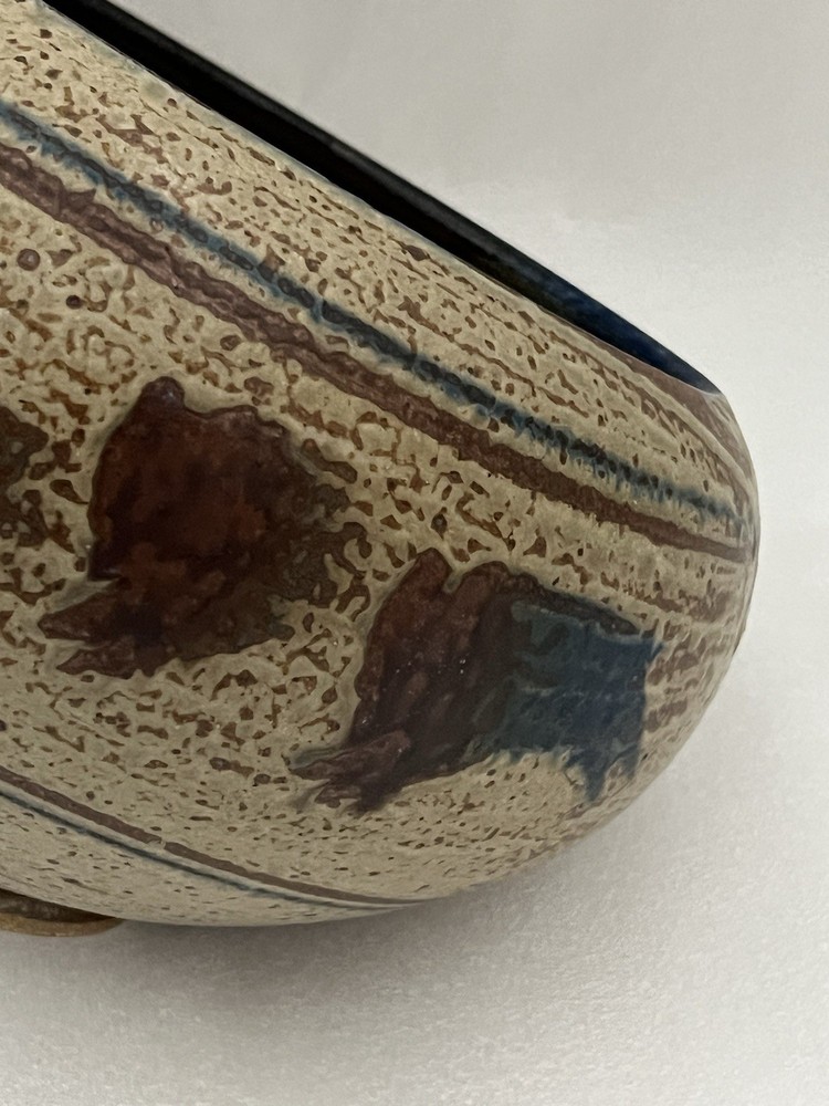Cornhuskers Pottery Buffalo Motif Planter Bowl