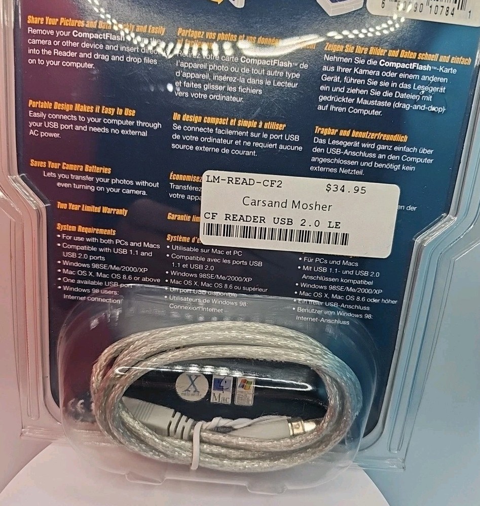 Lexar USB 2.0 Compact Flash CF Card Reader RW020-266 CompactFlash PC Mac New