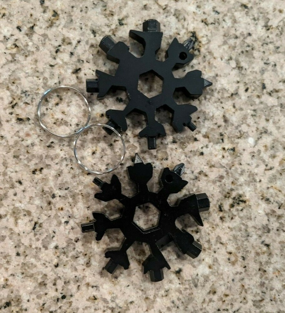 Portable Stainless Steel 18in1 Multi-Tool Snowflake  Screwdriver 2 pack black