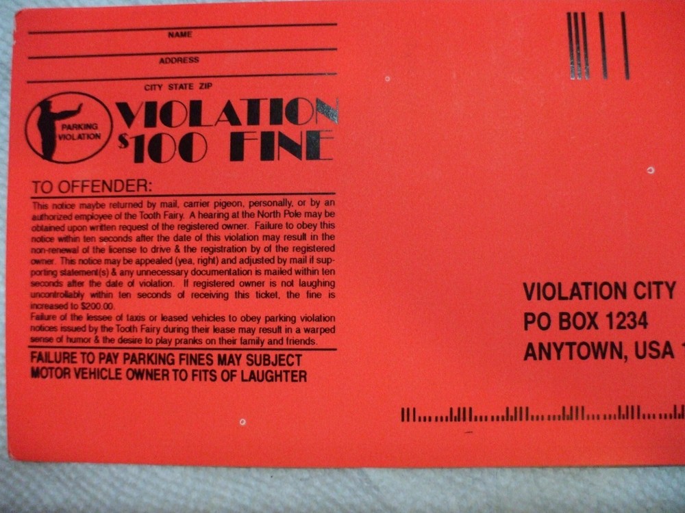 5 Fake Parking Tickets