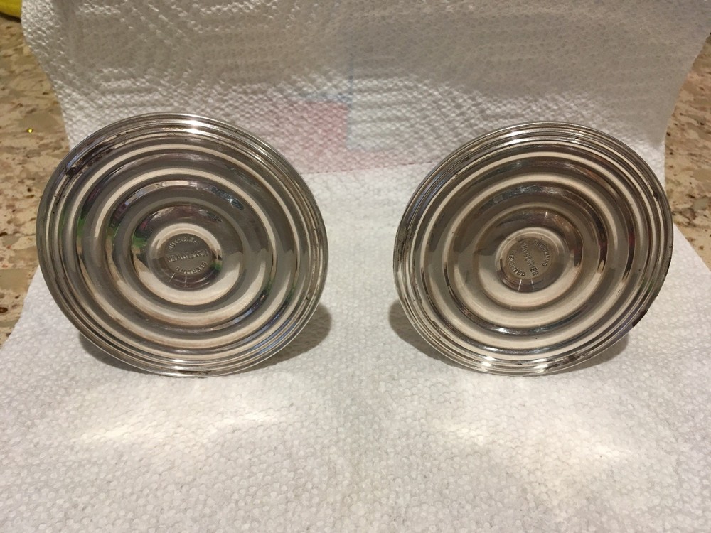 Mayflower Pair Rope Pattern Sterling Silver Weighted Candlesticks