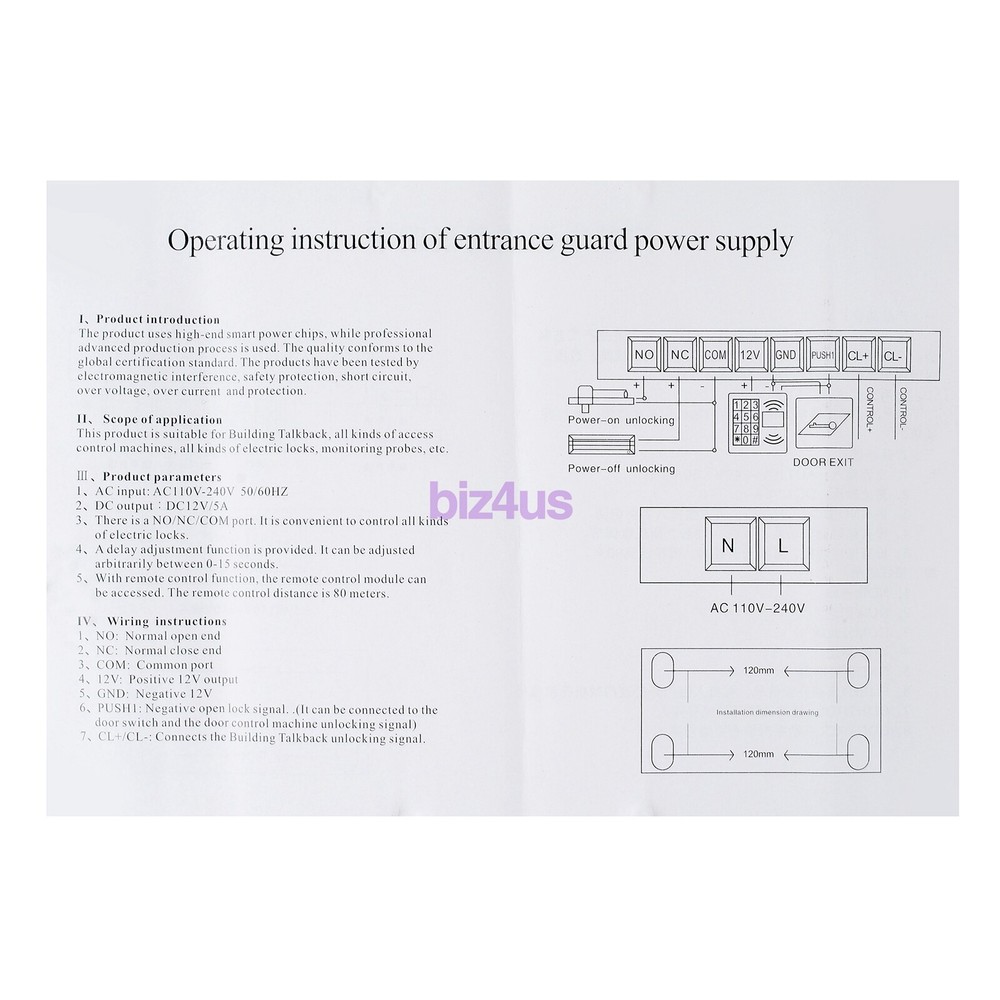 RFID Reader & Password Standalone Door Access Control Keypad+ 10 ID Card keyfobs