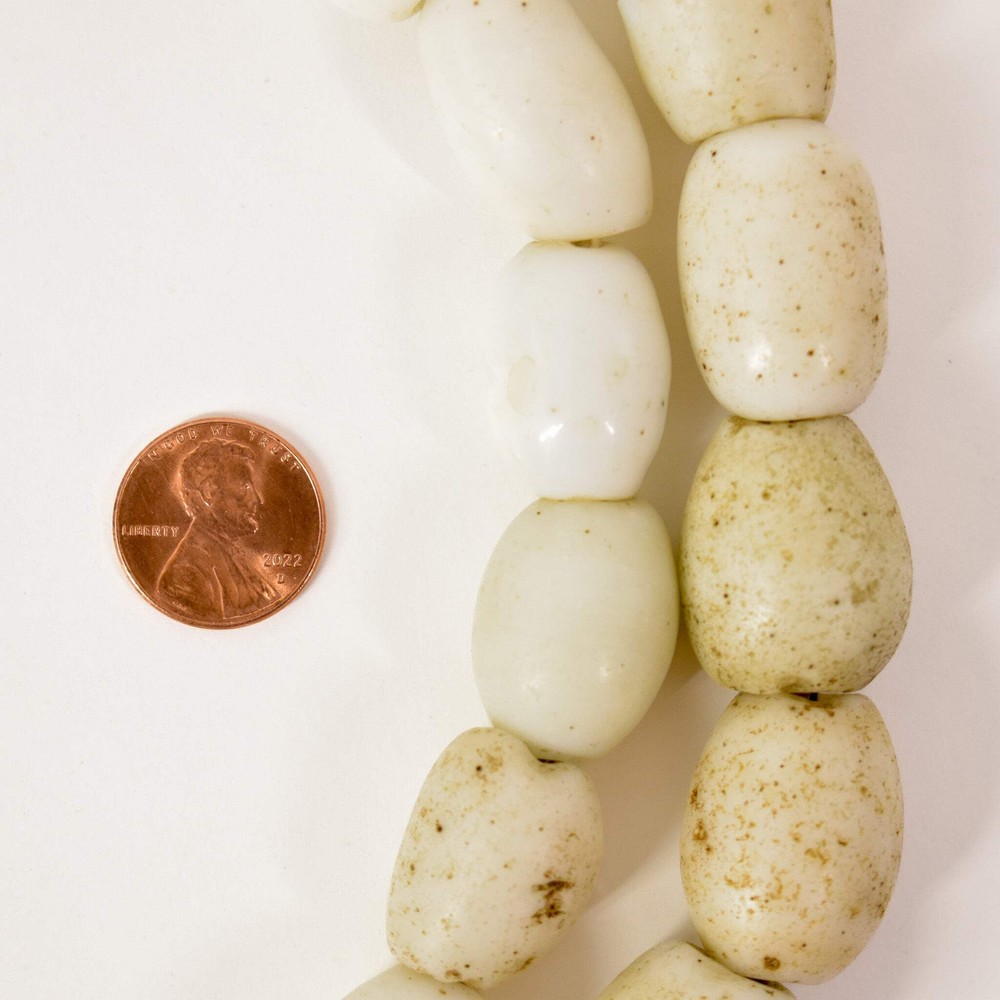 Bohemian White Trade Beads 41 Inch