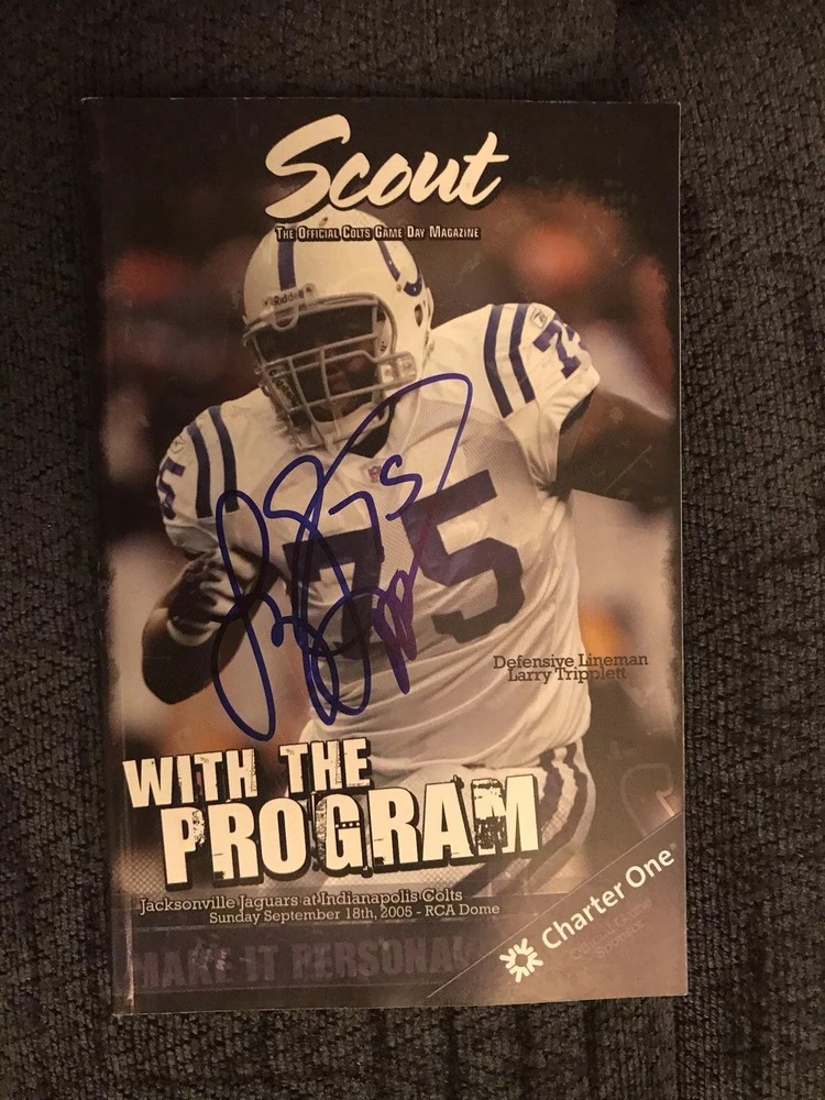 Larry Triplett Signed Indianapolis Colts Scout Program Magazine Autographed
