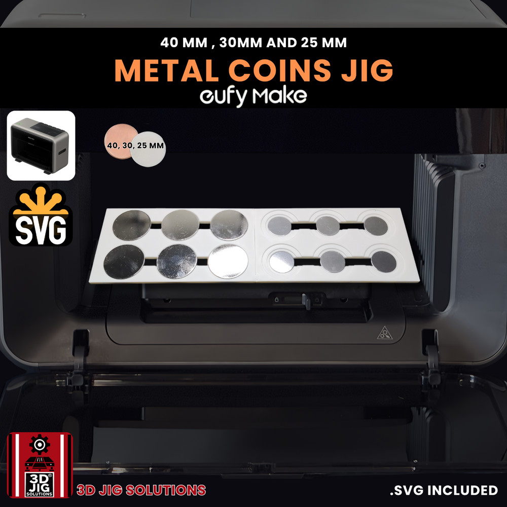 EufyMake E1 UV Printer Jig | Challenge Coin & Pendant Template