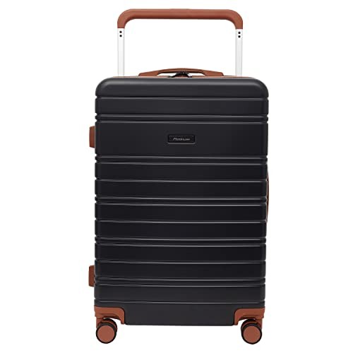 2PC Navigate Luggage Set 20" Carry-On Black