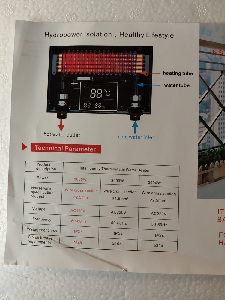 Intelligently Thermostatic Water Heater - Tankless Water Heater - Mini