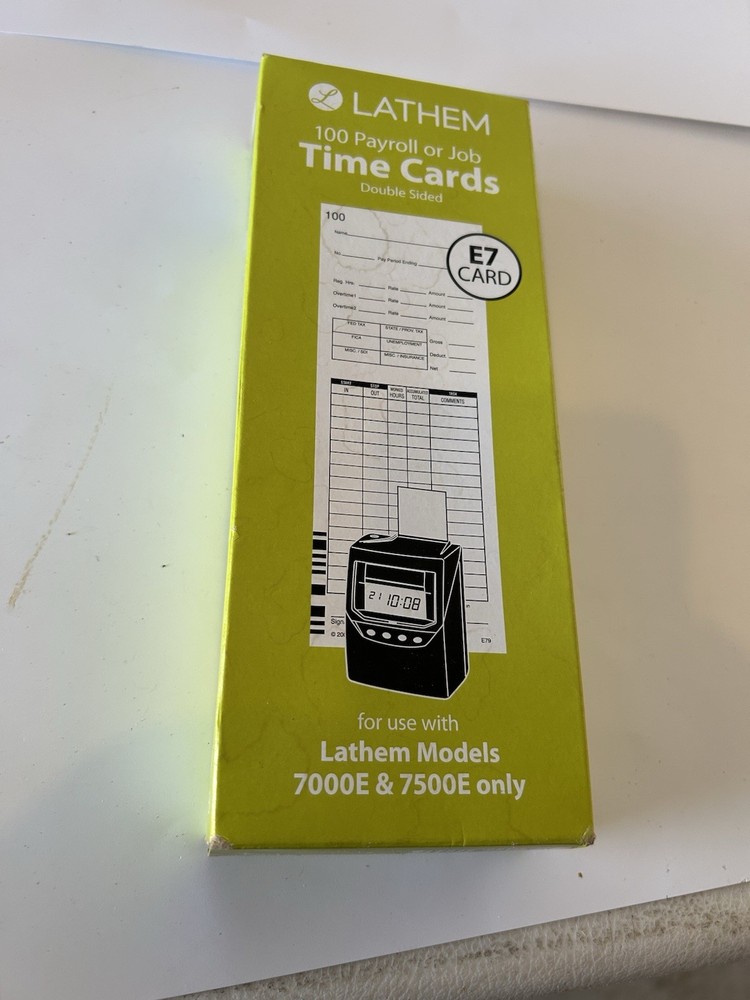 Lathem E7 Time Cards Weekly For Use With 7000E & 7500E Model E-79