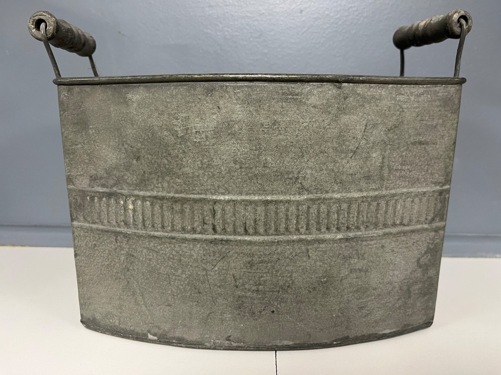 Rectangular Galvanized Metal Planter with Metal Handles Container Gardening 9x6