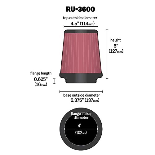 High-Flow Original Lifetime Universal Clamp-On Air Filter: High Performance,