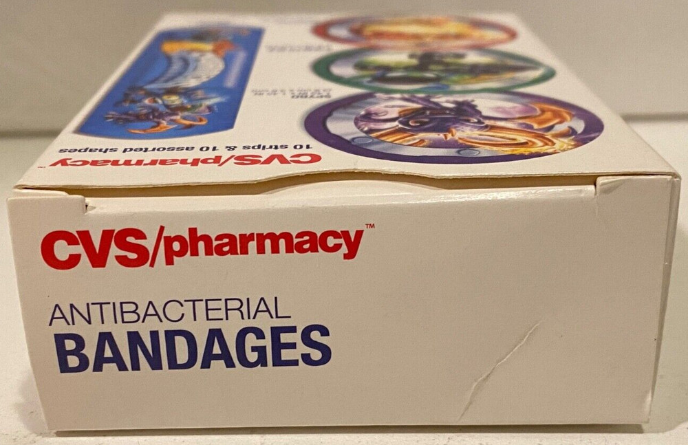 Skylanders Antibacterial Adhesive Bandages 20ct Per Box, Assorted Sizes - RARE