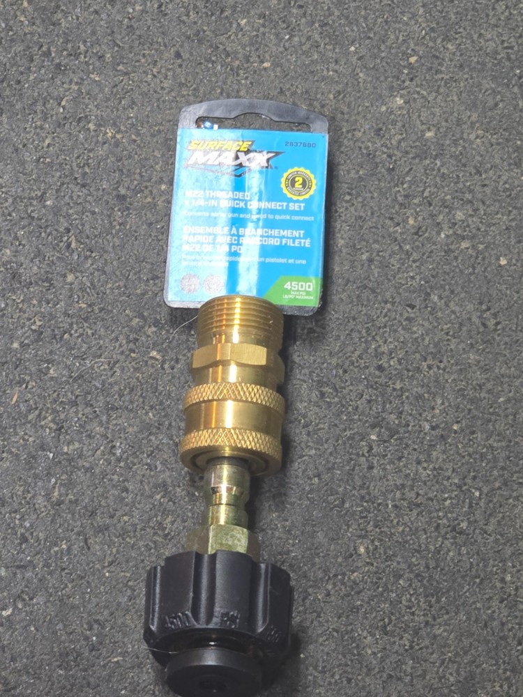 💦  SurfaceMaxx 2637680 * M22 Threaded x 1/4" Quick Connect 4500 Max PSI