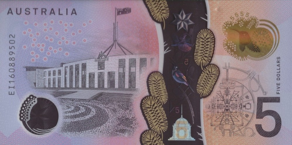 AUSTRALIA 5 DOLLARS 2016 P-62a POLYMER UNC