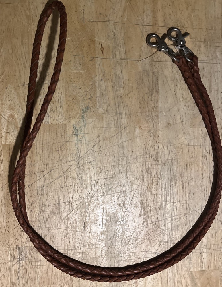 Leather Braided Split Reins New Old Stock