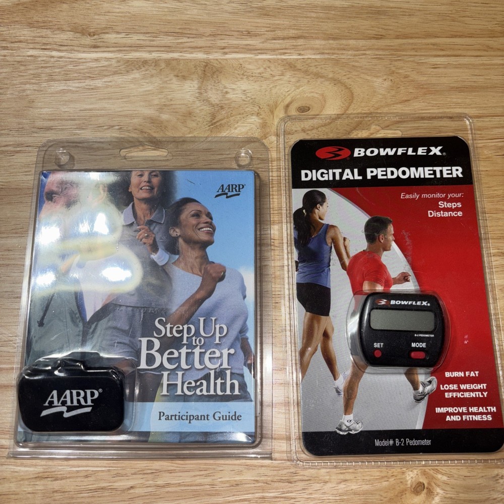 Set Of 2 Digital Pedometers-AARP&Bowflex