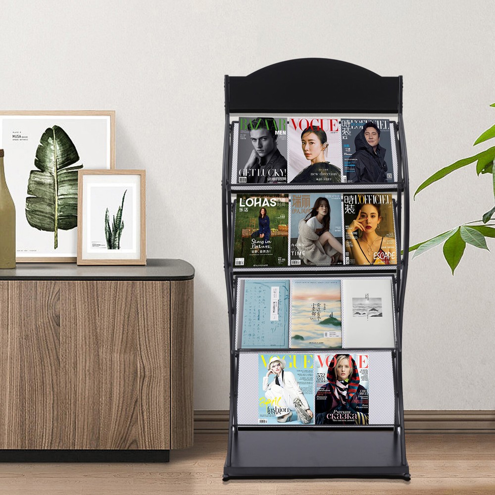Book Shelf Rack Floor Multi-layer Storage Display Rack Newspaper Comic Display