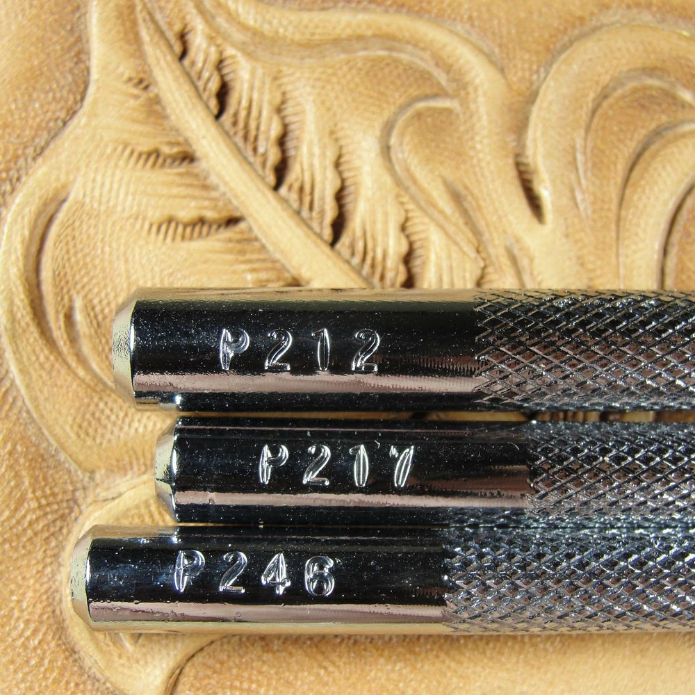 Japan Select - Checkered Pear Shader Stamp Set (3-Piece Set, Leather Tools)