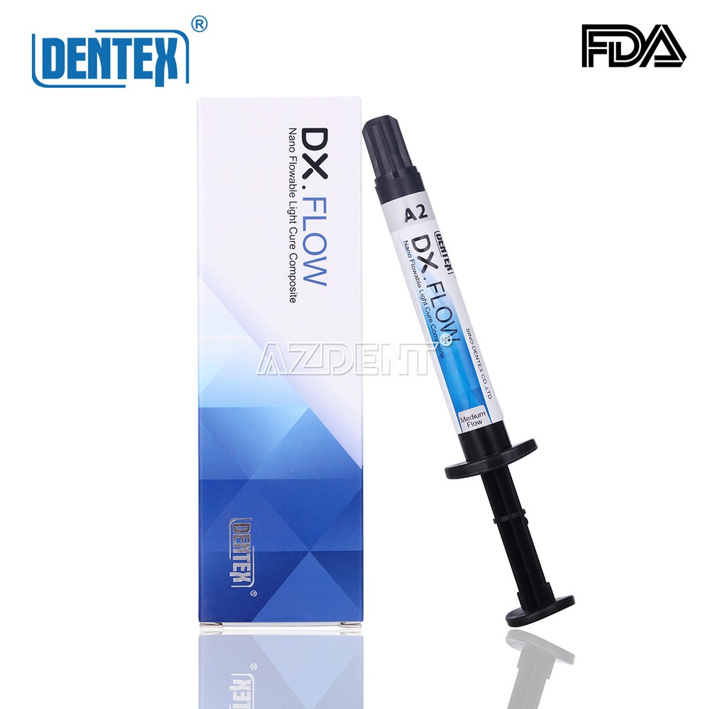 Dentex Dental Flowable Light Cure Composite Resin Medium Flow A2 3g/Syringe