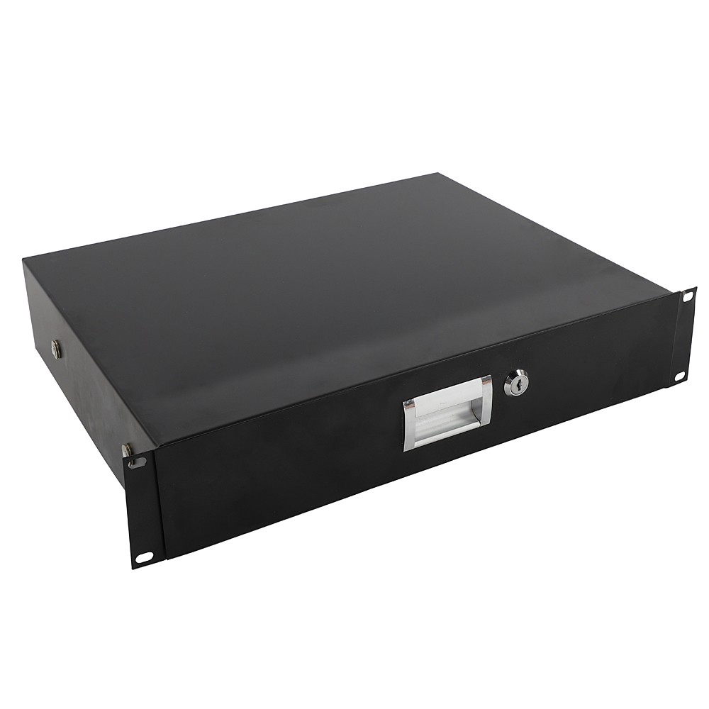 Server Cabinet Case 19inch Rack Mount DJ Locking Lockable Deep Drawer w/ Key 2U