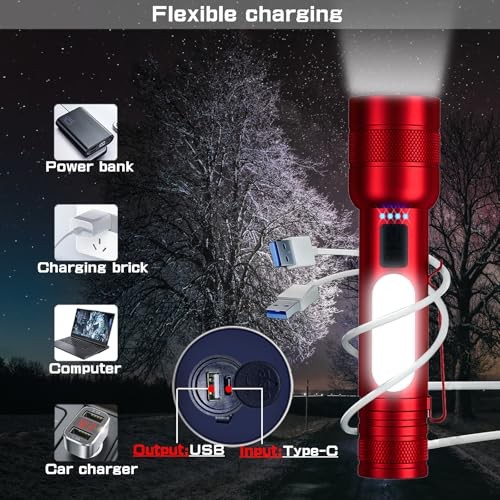 Rechargeable Flashlights High Lumens,Super Bright LED Flashlight,Small