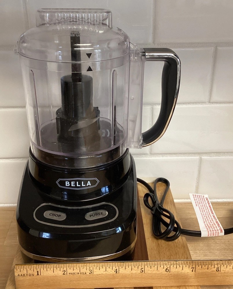 Bella 3 Cup Mini Food Chopper Processor Chop Purée Black