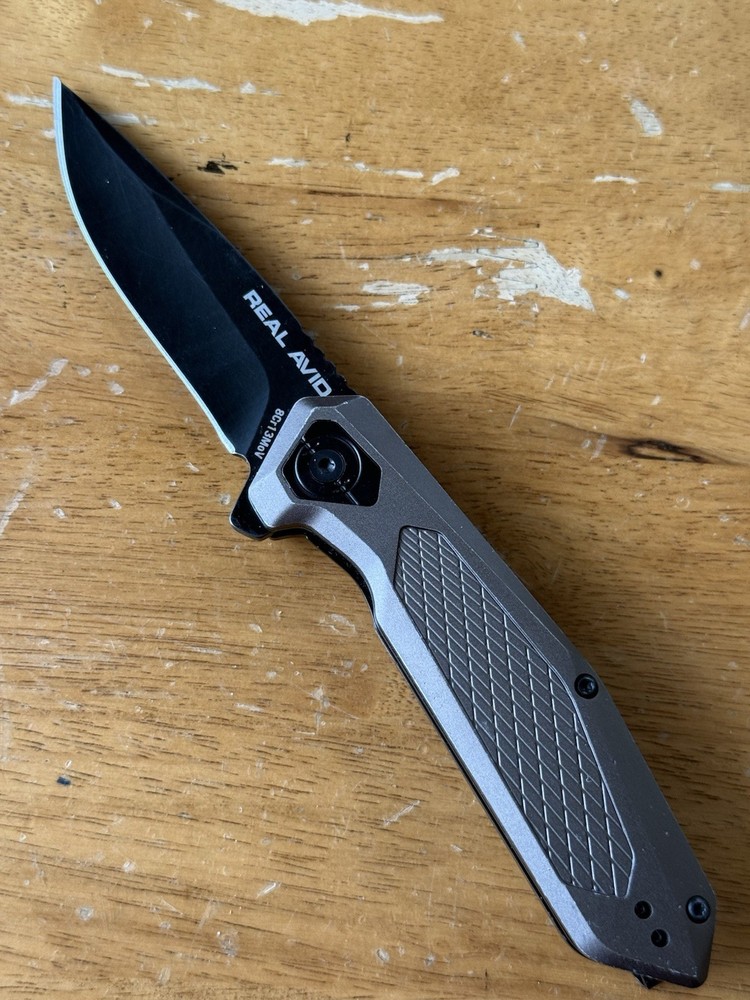 Real Avid RAV-3 Folding Knife Drop Point Liner Lock Spring Assist Used