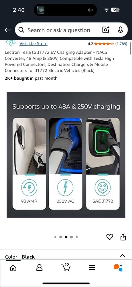 Tesla J1772 Charging Adapter