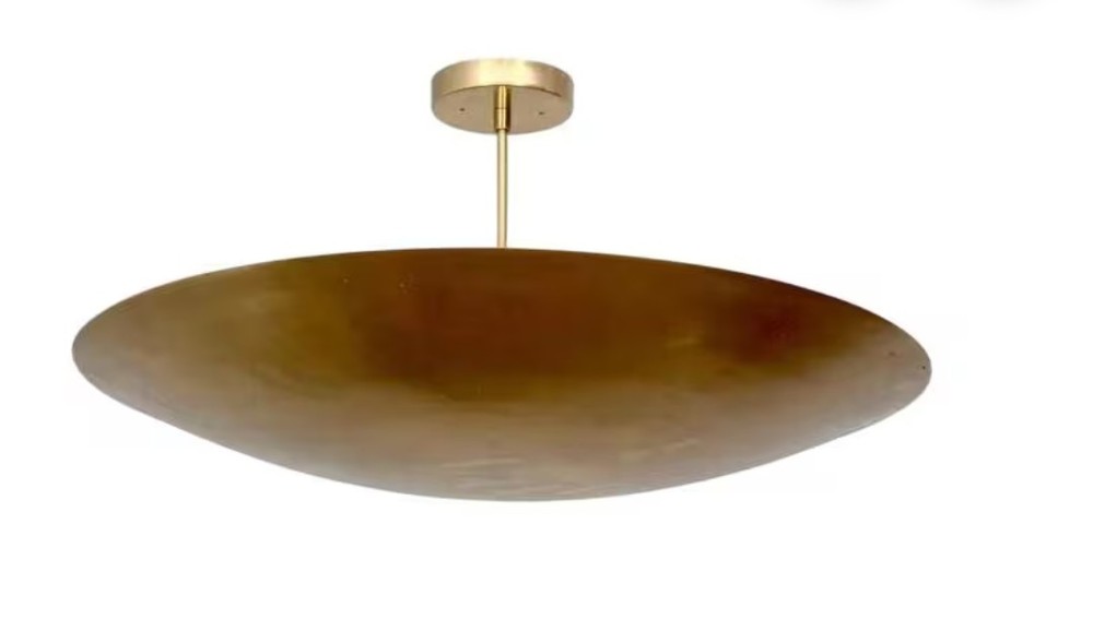 Handmade 6-Light Flush Mount Mid Century Brass Modern Ceiling Light