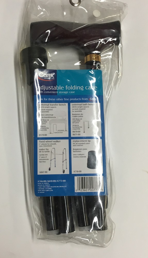 Carex Adjustable Folding Cane A773-00