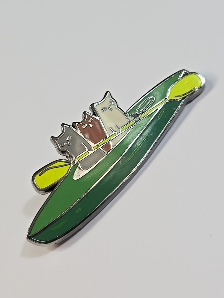Kittens In A Green Kayak Lapel Pin Exploding Kittens