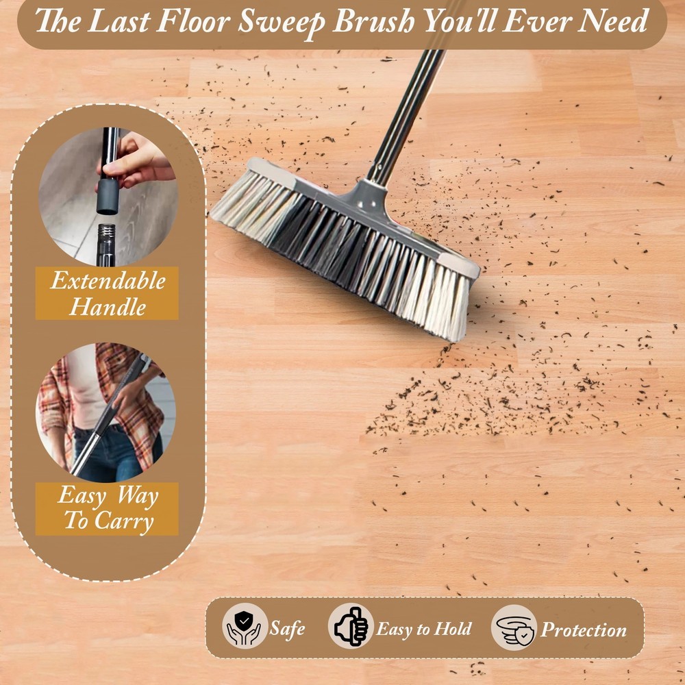 Dustpan, Broom And Mini Broom, Brushes Set