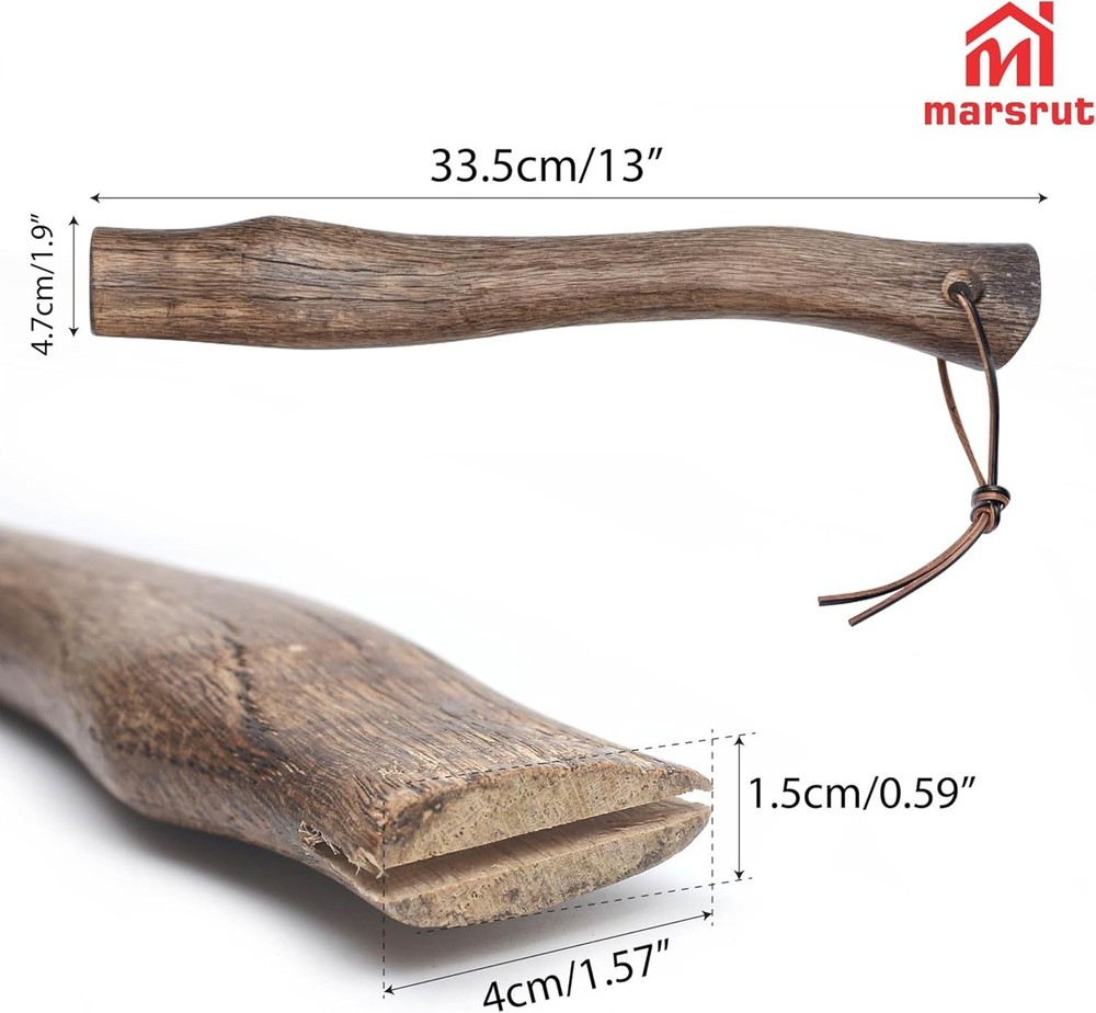 13'' Oak Wood Hatchet Handle Replacement – Fits Most Camp, Broad, and Single Bit