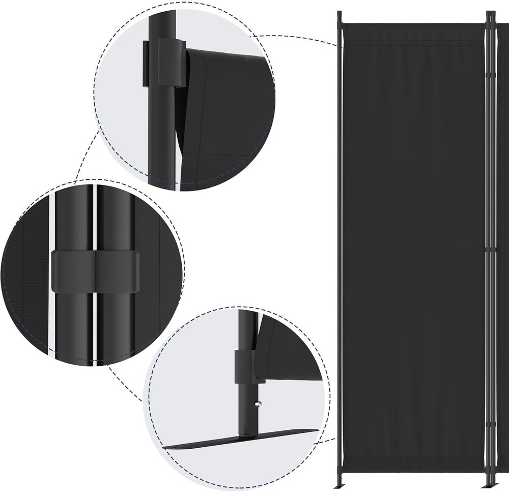 6FT Room Divider Portable Folding Privacy Screens 4 Panel Room Partitions