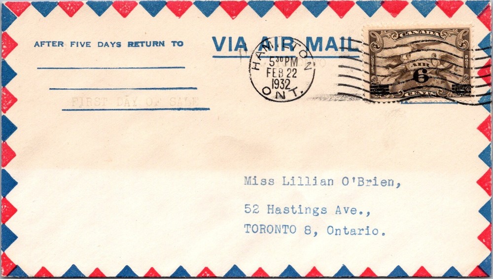 Canada 1932 - Airmail - Hamilton, Ont - J446