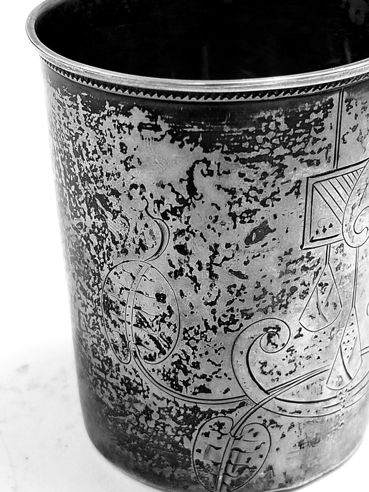 ANTIQUE RUSSIAN STERLING SILVER CUP / BEAKER