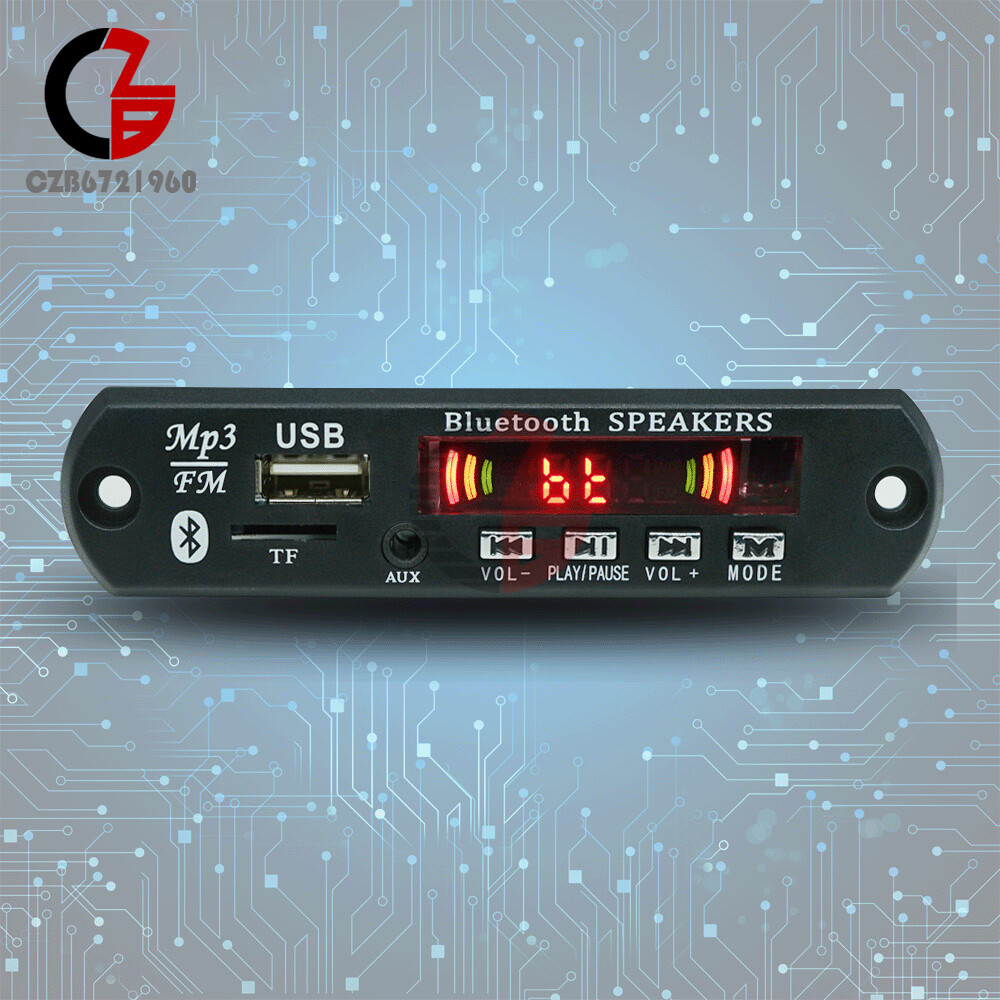 Wireless Bluetooth 12V MP3 WMA Decoder Board Audio Module USB TF Radio Car FM
