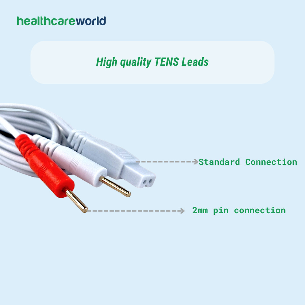TENS leads with 2mm pin connection - One Pair