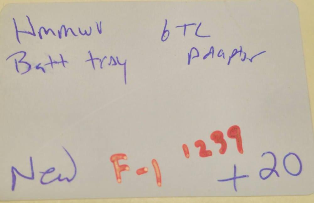 Optima Hmmwv Battery Tray Rack 6TL Adapter 242-0038 014530858 6160-01-453-0858