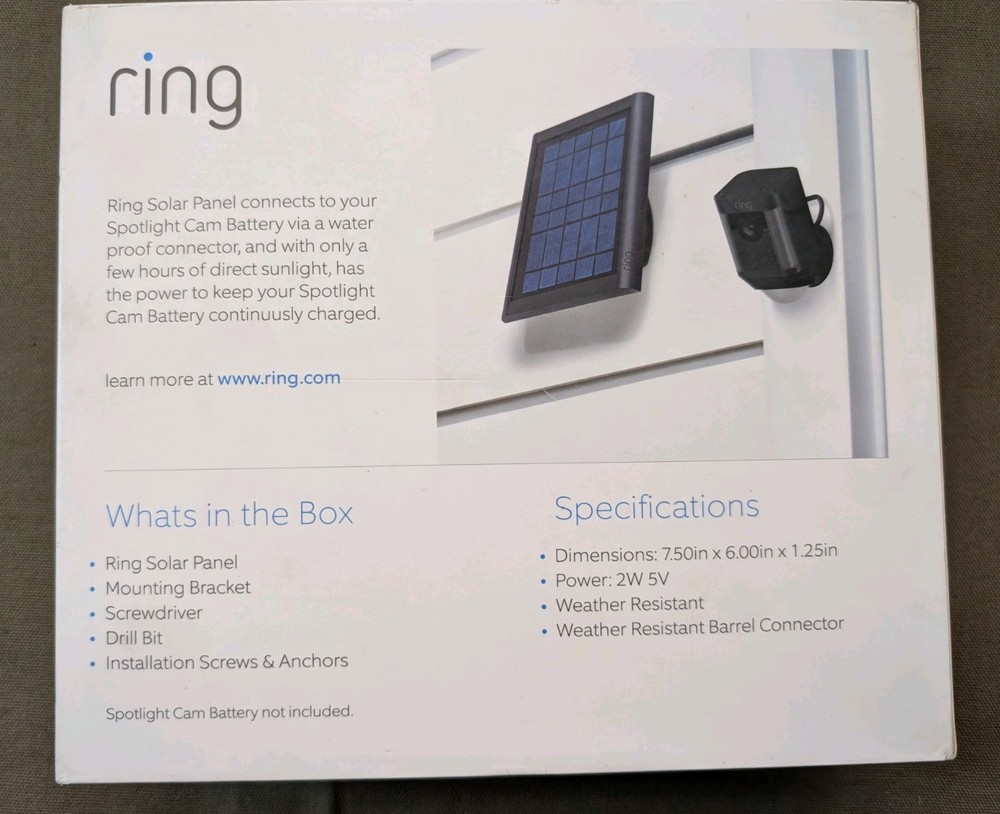 Ring Solar Panel - for Spotlight Cam Battery - Open Box