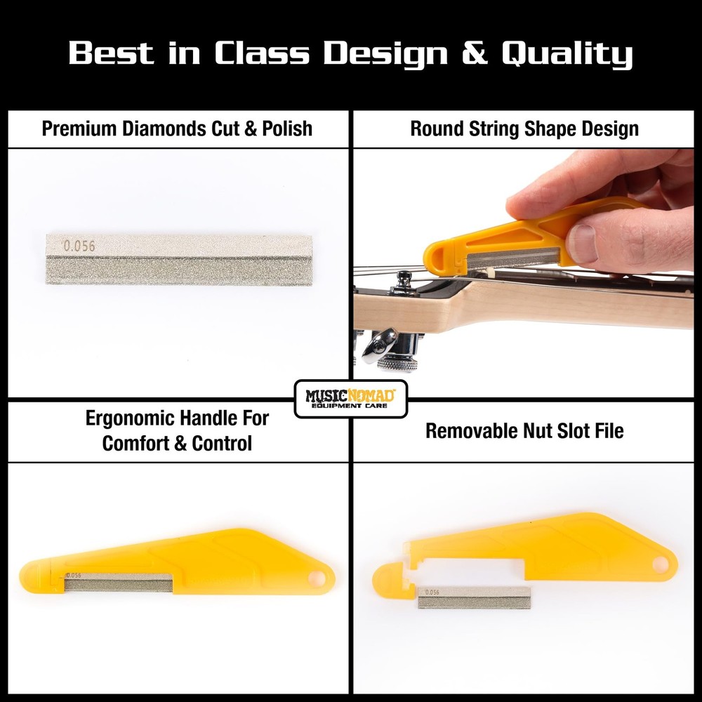 6 pc. Electric Guitar Diamond Coated Nut File Set - Super Light Strings (MN667)