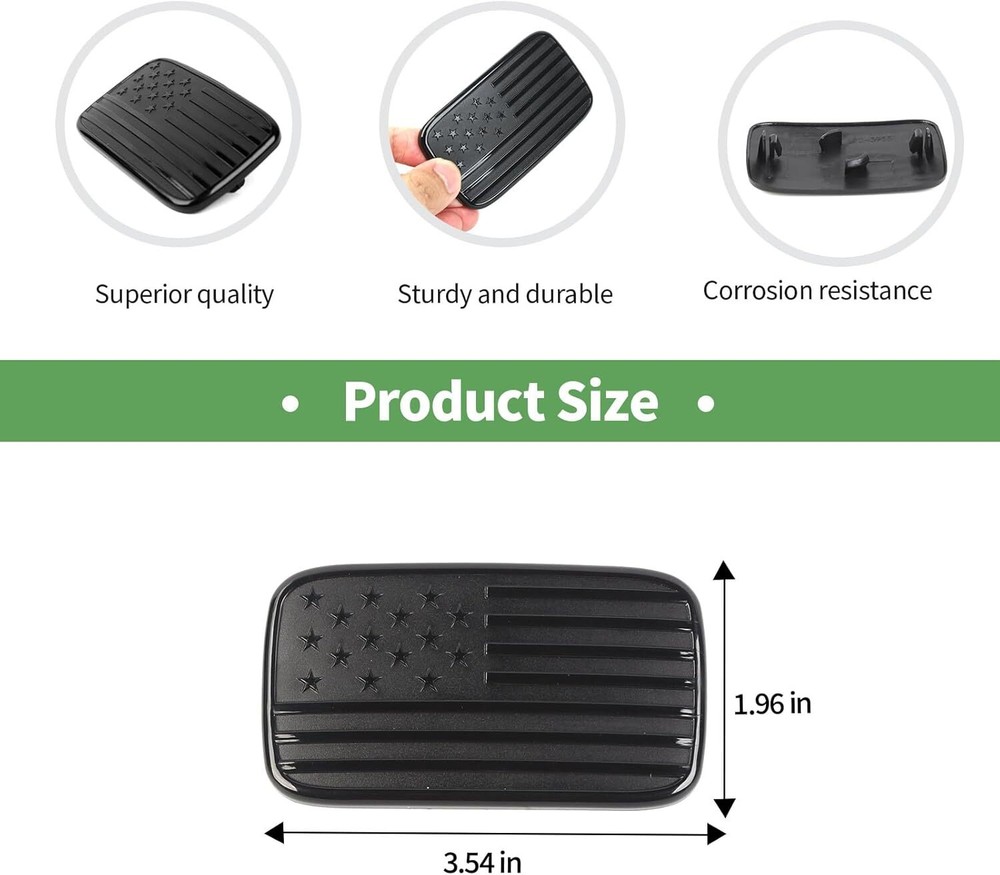 Black Rear License Plate Delete Cover + Tailgate Plug for Jeep Wrangler JK 2007+