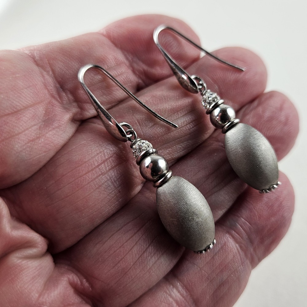 Sterling Silver Italy Earrings Pierced Dangle 4.4g [8549]