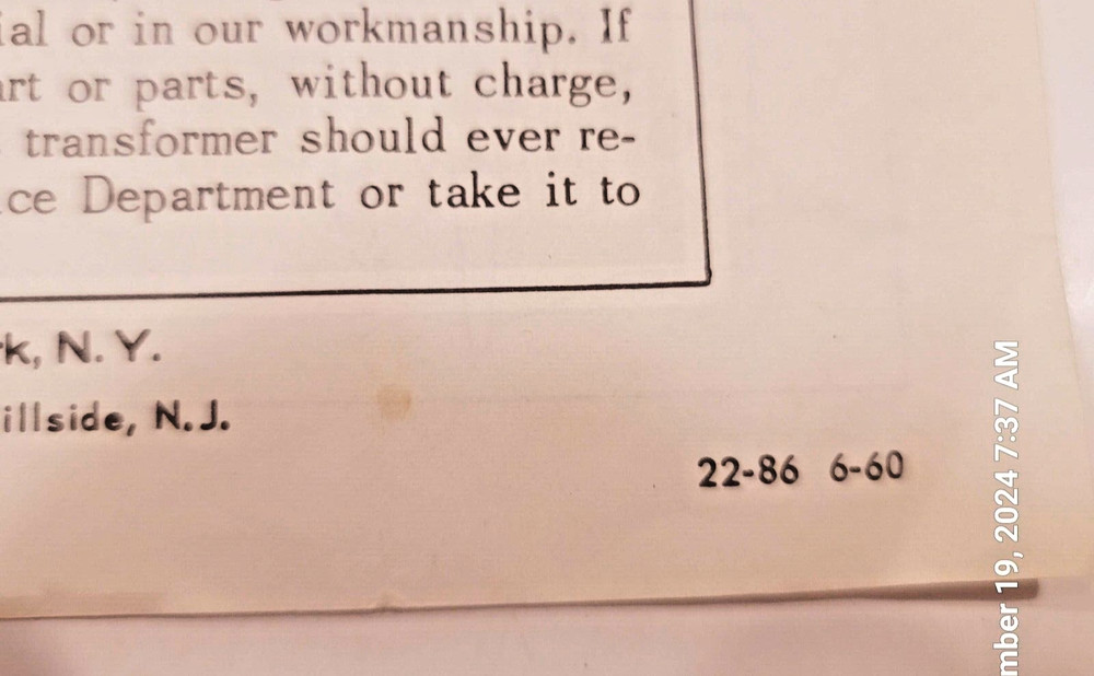 1960 Instructions for Operating LIONEL Multi-Control Transformers 1960