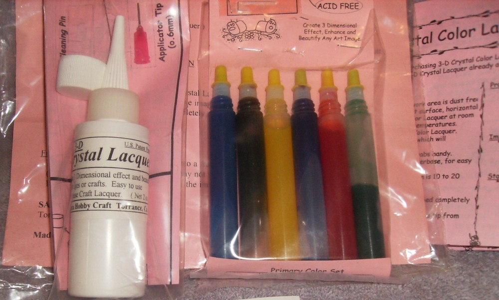 7 PC BOTTLE 3D CRYSTAL LACQUER & 6 3D CRYSTAL LACQUER COLORS #2