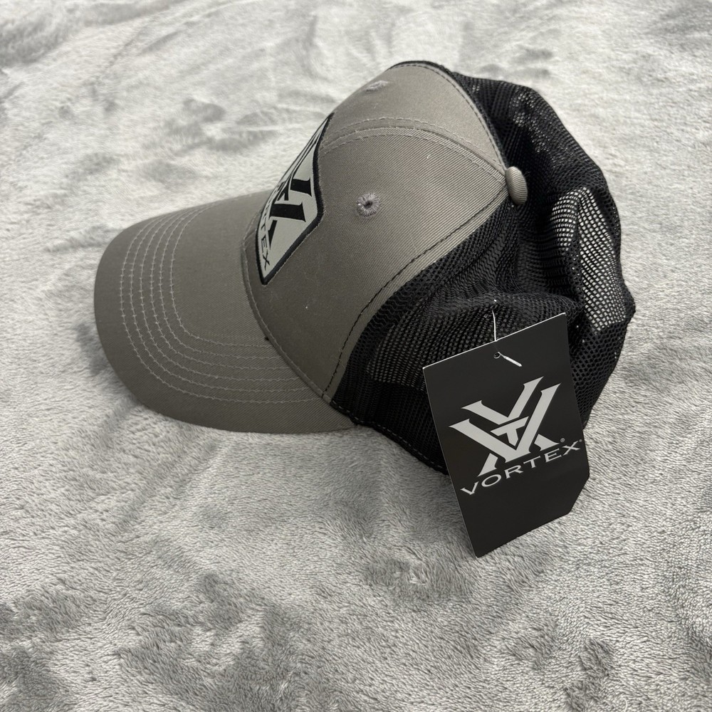 Vortex Optics Cap Hat Gray Black OSFM Mesh Back Trucker Snapback Shooting