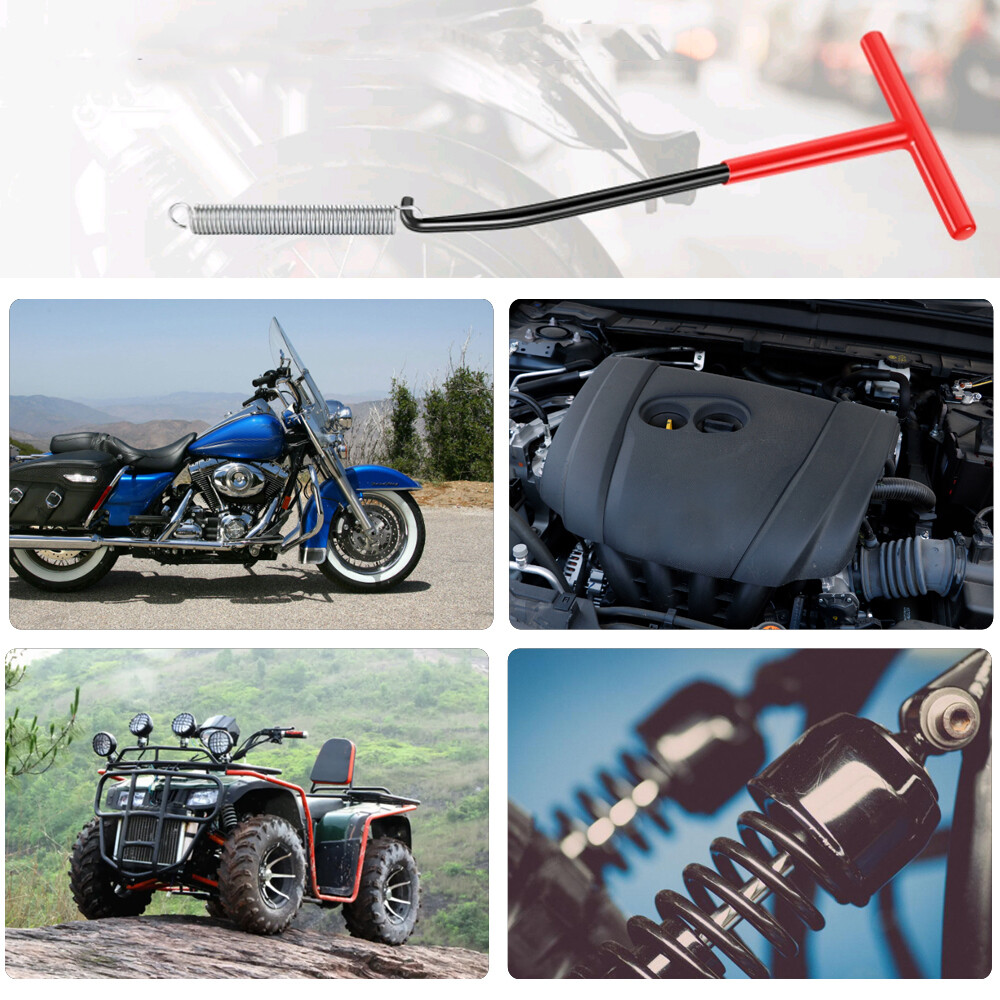 Motorcycle Exhaust Tension Spring Hook T-Type Handle Puller Tool Stainless Steel